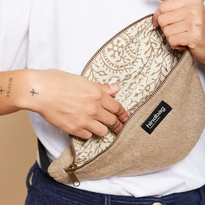 Sac banane M Olivia - Laine Beige