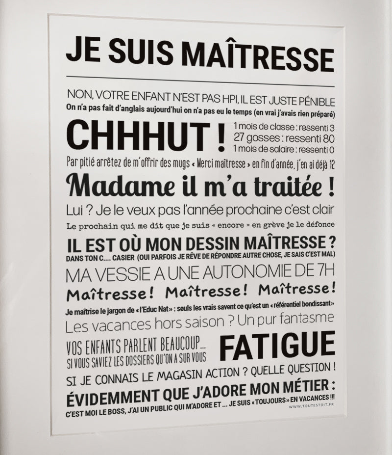 Affiche - Je suis maîtresse